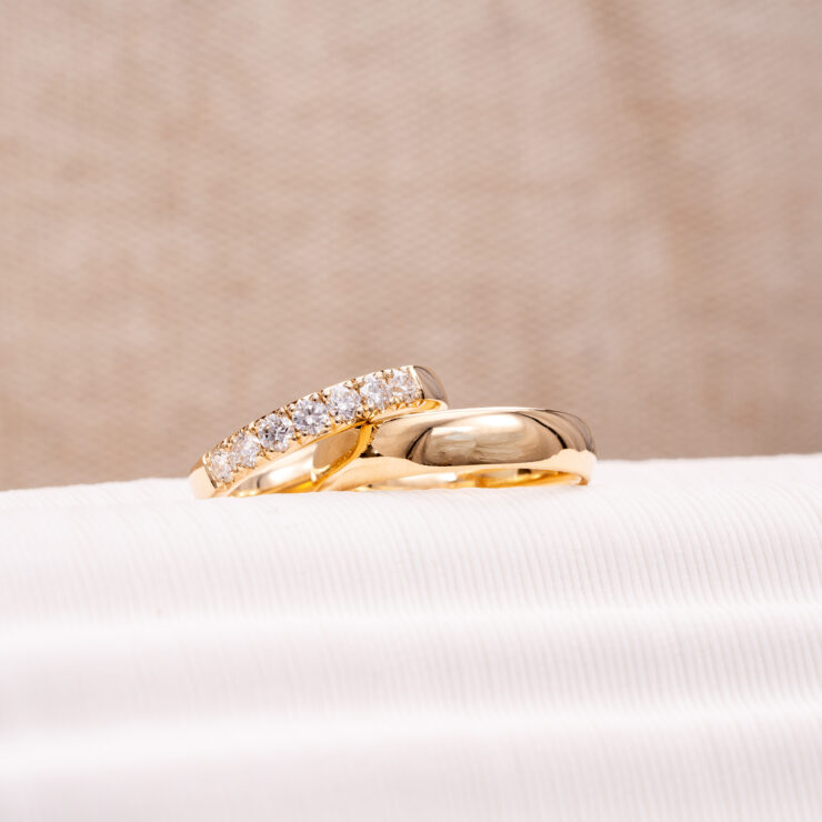 Vielsesringe med fransk pavé