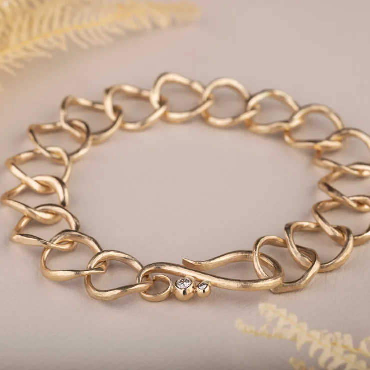 Natur armbånd – 14 karat med 0,12 ct twvs brillianter