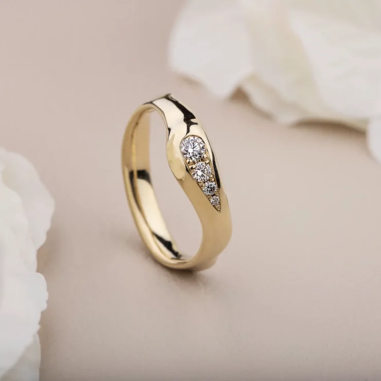 Natur ring blank med brillianter